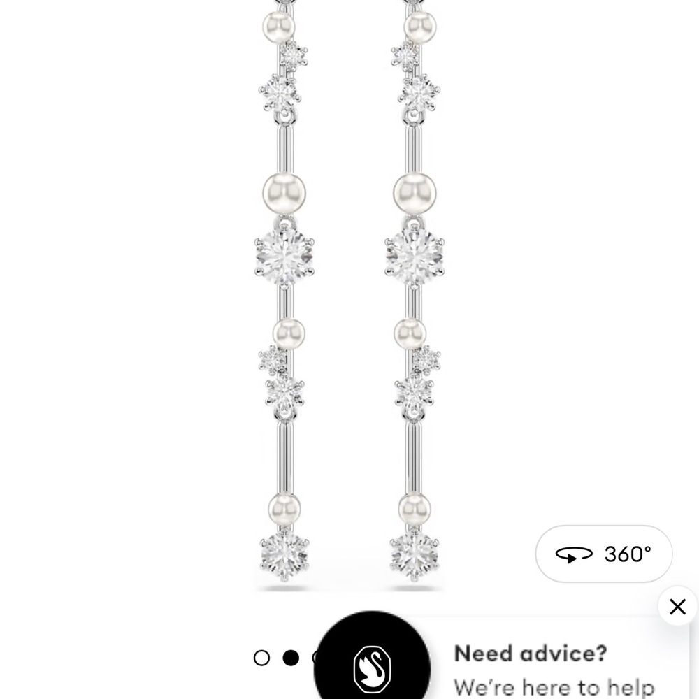 Swarovski Silver and White Crystal Drop Earrings - Picture 6 of 6